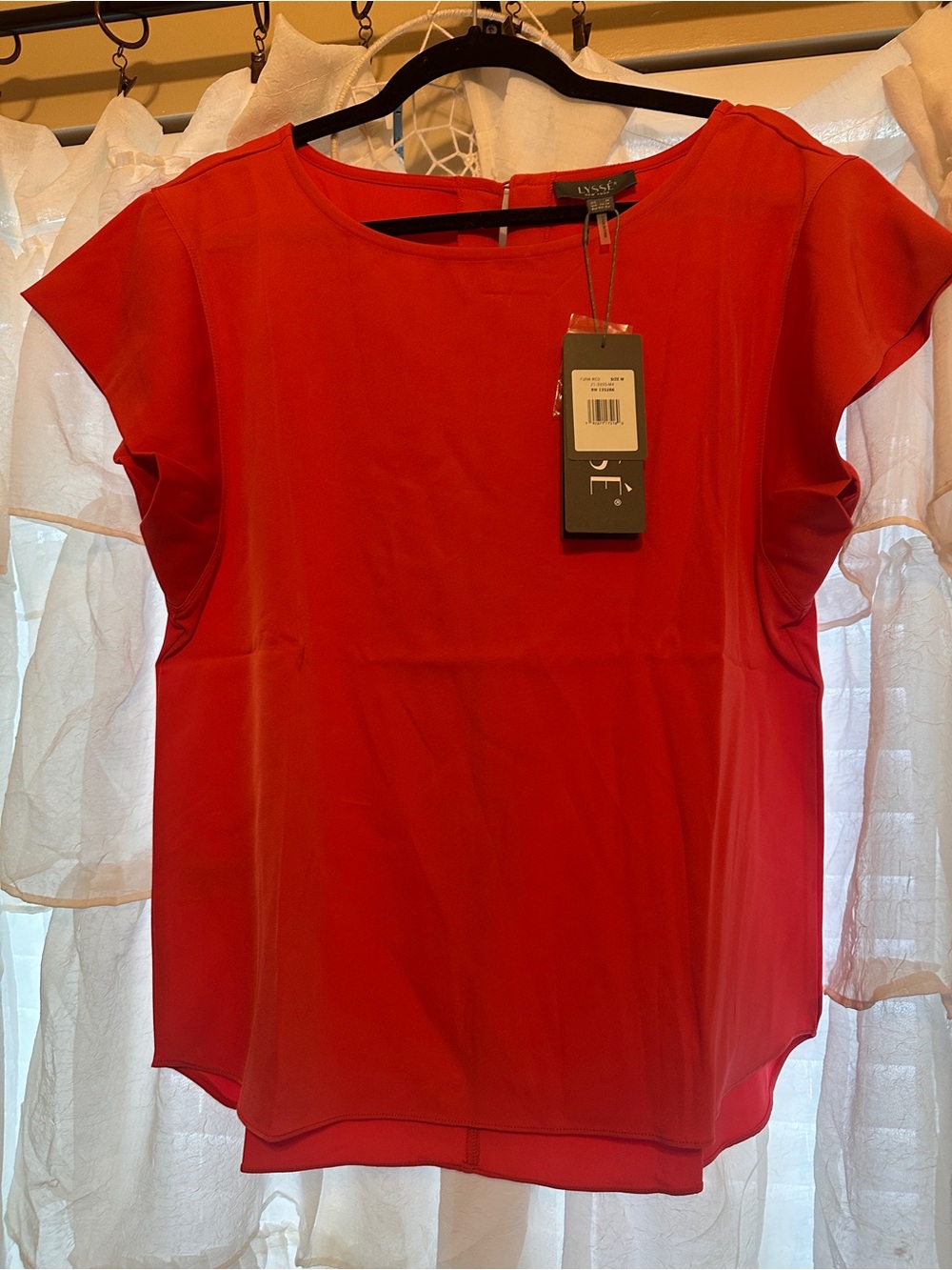 Lysse Funk Red Cap Sleeve Blouse - M